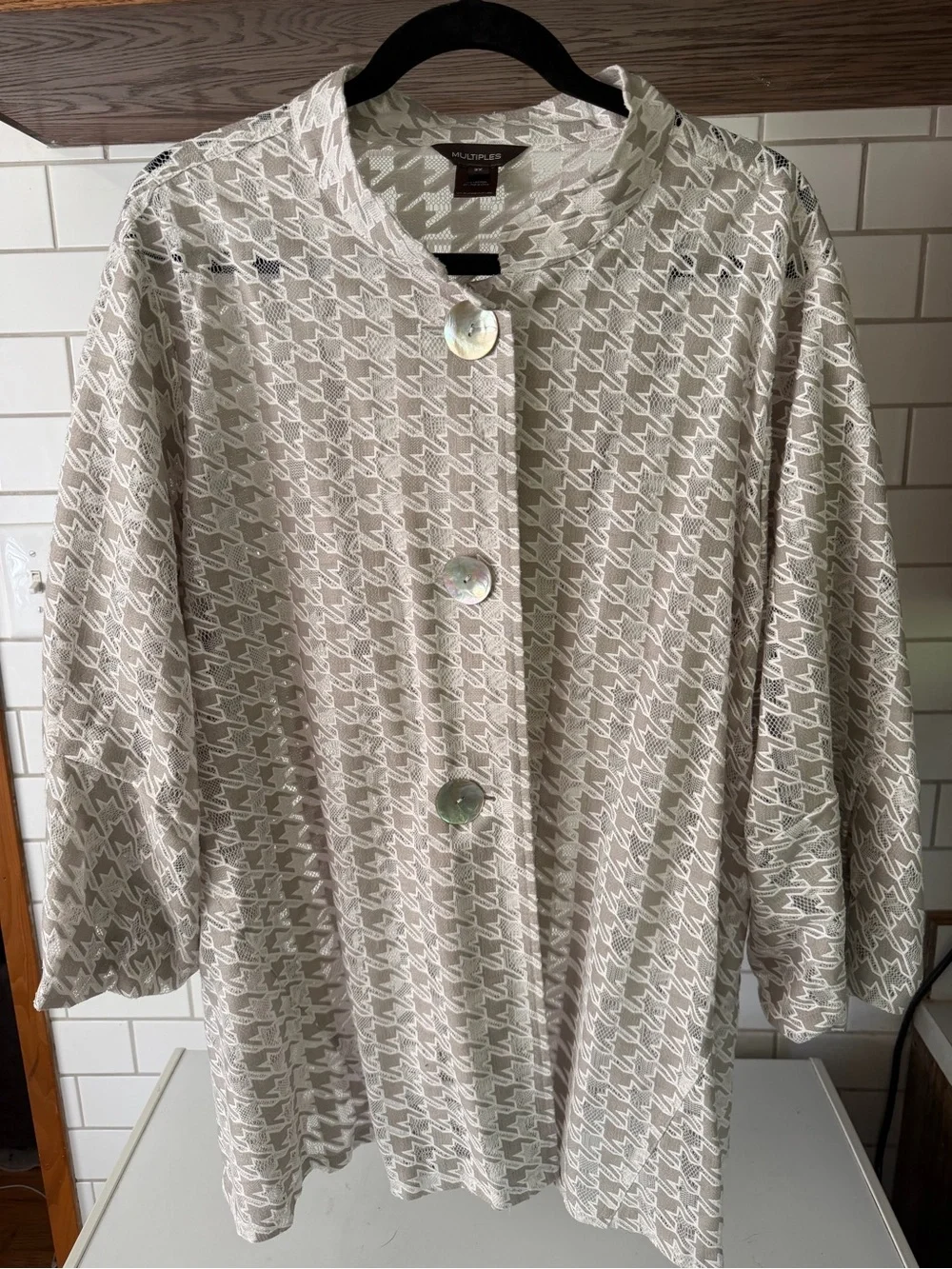 Neutral Multiples Button-Front Jacket - Picture 1 of 6